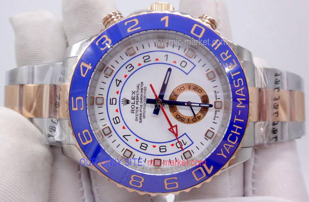 2 Tone Rose Gold Rolex Yachtmaster 2 Watch Clone / Blue Ceramic 2 Tone Rose Gold Rolex Yachtmaster 2 Watch Clone / Blue Ceramic